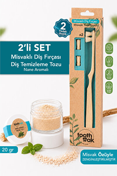 Toothwak Misvaklı Diş Bakım Seti - 2 Yedekli Diş Fırçası ve Nane Aromalı Diş ...