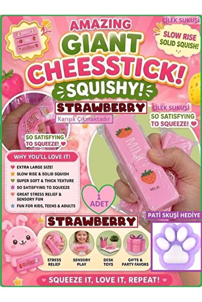 OYUNCAKSAHİLİ Strawberry Çilek Butter Kokulu Squishy 1 Adet Tereyağı VE 1 Ade...