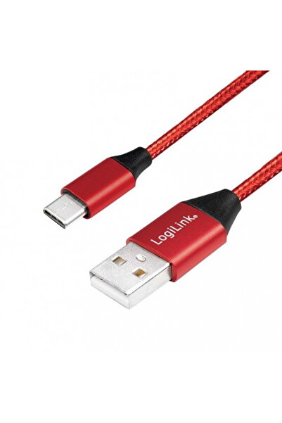 LogiLink USB-A - USB-C cable 1.0m braided red