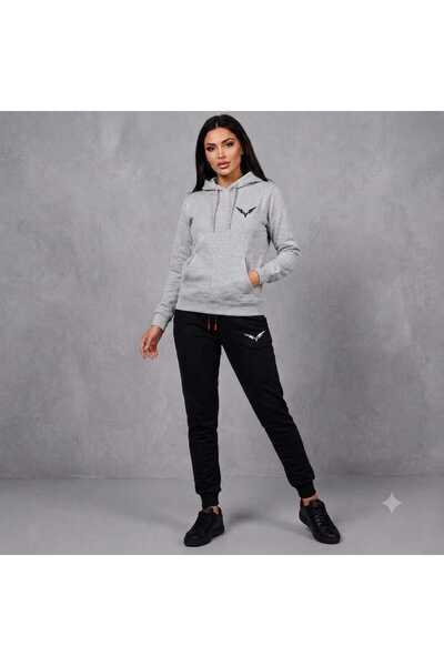 Generic Brand Hooded Tracksuit 2-Piece Winter Eagle Printed Unisex Model