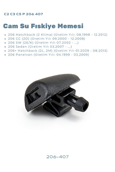 Cam Su Fıskiye Memesi PEUGEOT 206, PEUGEOT 407,6438.AV