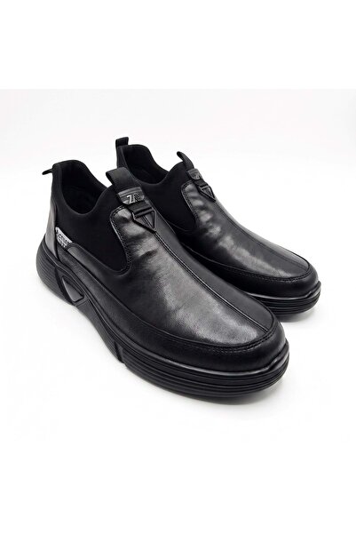 MARCOMEN Men's Leather Comfort Casual Shoes 24013 - Black - 40