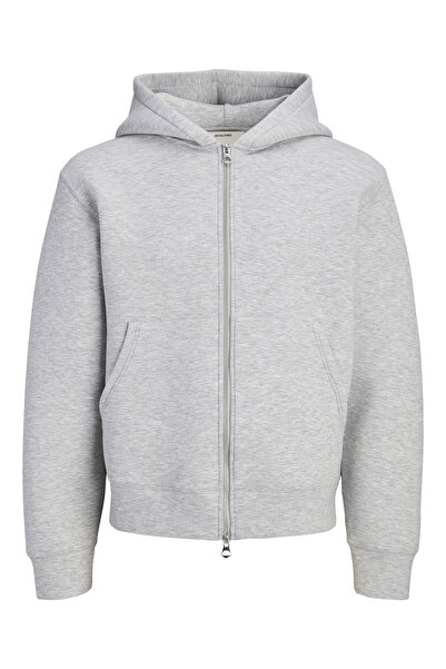 Jack & Jones Jack Jones Jcolegacy Sweat Scuba Zıp Hood Noos Ανδρικό Γκρι Φούτερ