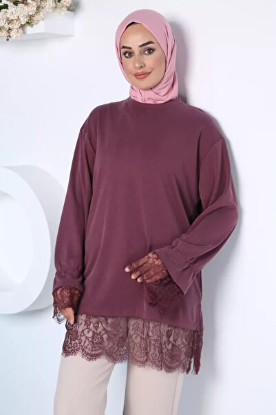 TOZLU Tunica elegantă cu dantelă, stil Hijab