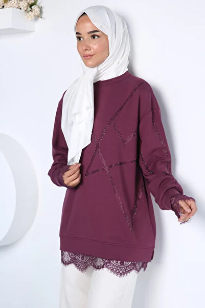 TOZLU Tunica modernă cu paiete, elegantă, cu model, pentru hijab