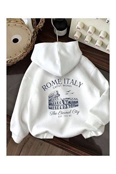 DAXİS Sportwear Company Rome Italy Back Printed Hooded Sweatshirt