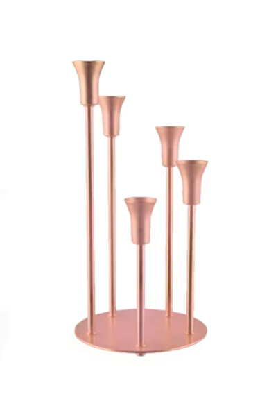 Osena Suport lumanare metalic cu 5 brate Deco Art, Diametru baza 17 cm, Inalt...