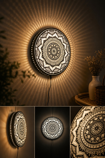 SAF HOBİ ATÖLYE DESİGN ✨ MANDALA IŞIKLI DUVAR DEKORU – IŞIKTAN DAHA FAZLASI ✨