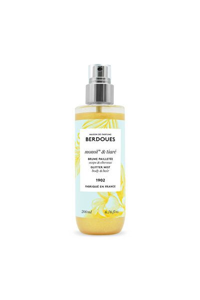 Parfums Berdoues Monoi & Tiare, Cu sclipici, Apă parfumată, Pentru păr și cor...