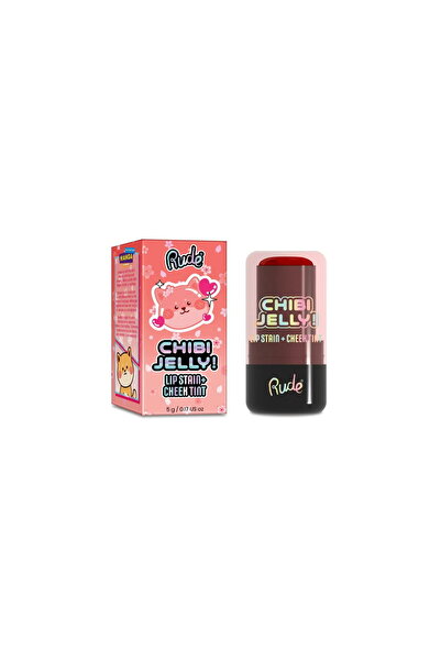 RUDE cosmetics Чиби Джел, Балсам за устни и бузи 2 в 1, Момо, 5 г