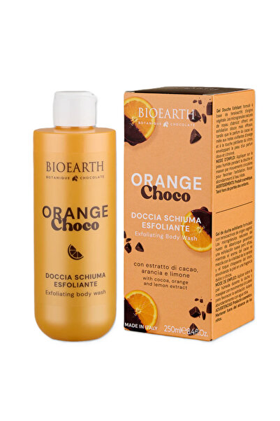 Bioearth Orange Choco, Gel de duș, Curățare și Exfoliere, Pentru toate tipuri...