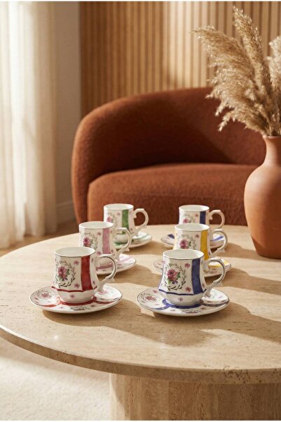 ACAR Rafeala 6-Person Porcelain Coffee Cup Set - 90 ml