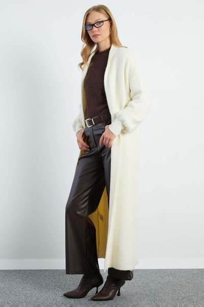 Fulla Moda Shawl Collar Bearded Casual Knitwear Cardigan