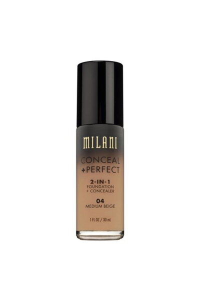 MILANI , Conceal + Perfect, Liquid Foundation & Concealer 2-In-1, 04, Medium ...