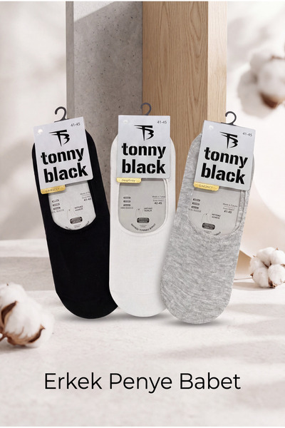 Tonny Black Men's Multi-Colored Non-Marking Combed Cotton Ballerinas
