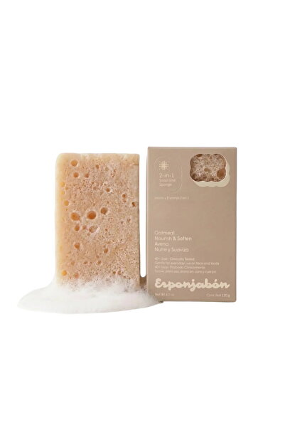 Esponjabon , Oatmeal, Nourishing & Softening, Soap & Sponge 2-In-1, For Face ...