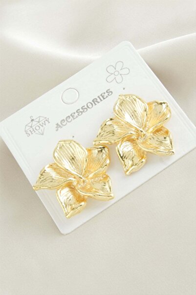 Marsilyan Flower Metal Earrings Ilkel-Bjt940