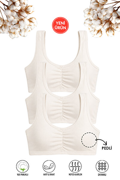 ÖZKAN underwear Özkan 43726 3-Pack Girls' 95% Cotton Lycra Single Jersey Trai...