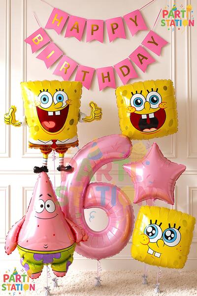 Parti Station Spongebob Balloon & Patrick Concept Balloon Set for Ages 6 - 7 ...