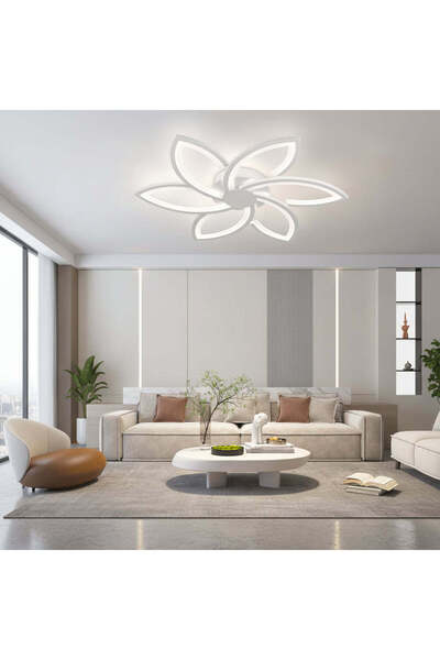 Alessandro DESIGN Lustra LED cu telecomanda si cristal FLORA 82W, 6 Petale, l...