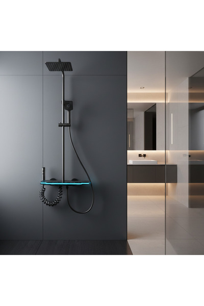 Alessandro DESIGN Coloana de dus MARX II, Metal, Para Patrata, Efect Ploaie, ...