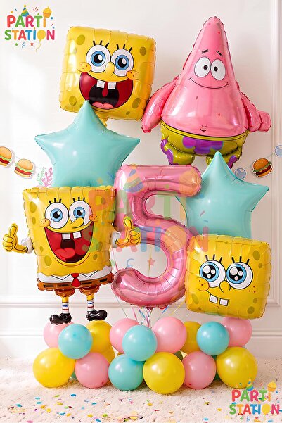 Parti Station Spongebob Balloon & Patrick Concept Balloon Set 5 Years Old - 2...