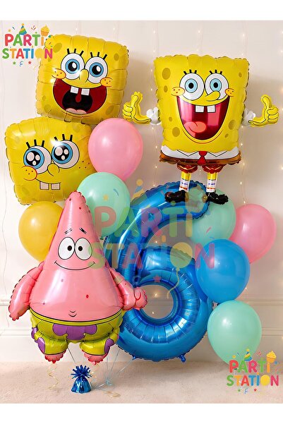 Parti Station Spongebob & Patrick Concept Balloon Set for Ages 6 - 12 Pieces ...