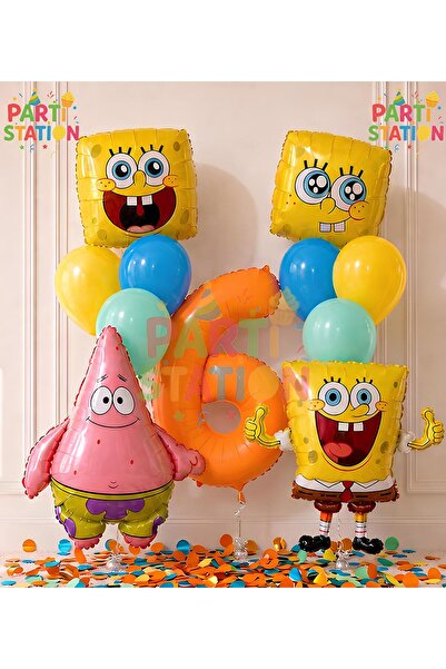 Parti Station Spongebob & Patrick Concept Balloon Set 6 Years Old - 11 Piece ...