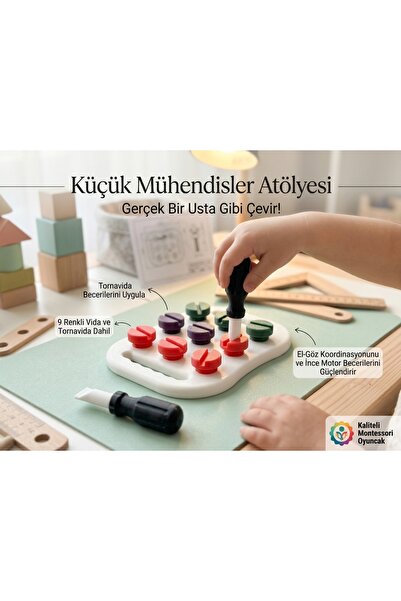 Goplast Premium Organik Bazlı Renkli Vidalama Seti Oyuncağı - Eğitici Aktivit...