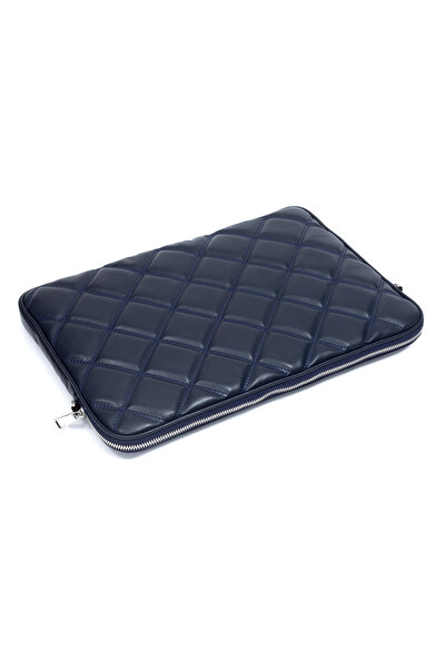 deridense Quilted Laptop Case 15 & 16 Inch Navy Blue