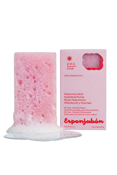 Esponjabon , Hyaluronic Acid, Cleansing & Hydrating, Massage Soap Bar, Face &...