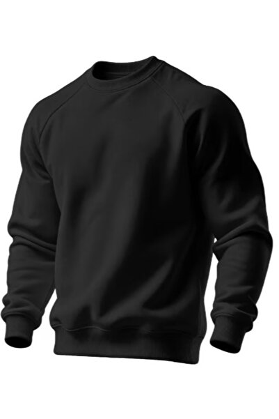 GHASSY CO . Erkek Bisiklet Yaka Spor Sweatshirt Basic Günlük Rahat Pamuklu Uz...