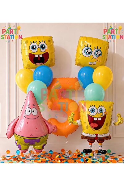 Parti Station Spongebob & Patrick Concept Balloon Set 5 Years Old - 11 Piece ...