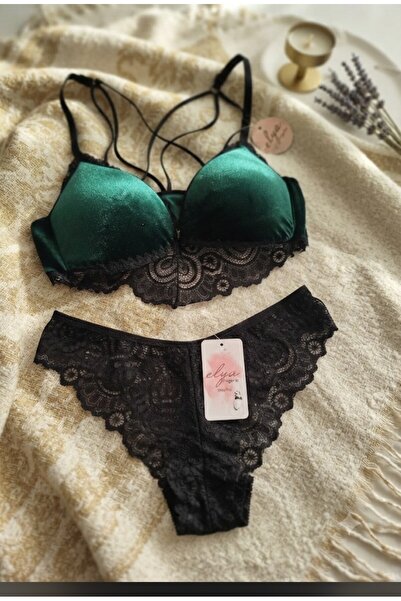 PATRON Velvet Lace Front Cross-String Set