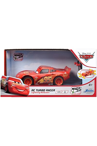 Jada Disney Cars RC Car - Turbo Racer, Lightning McQueen, 1:24