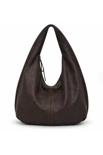 MERFA OVAL SHOPPER VİNTAGE MODEL SÜET OMUZ ŞIK KADIN ÇANTASI