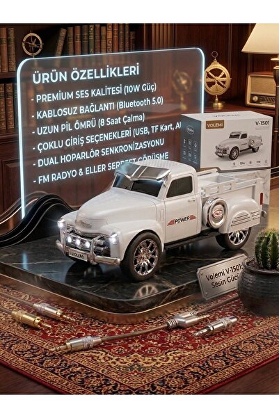 Genel Markalar Şarjlı Nostaljik Çalar Kamyon Bluetooth Fm Radyo Tf Mp3