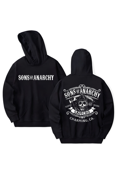 STİL-X Hanorac cu glugă din bumbac imprimat Sons Of Anarchy, cu mânecă lungă,...