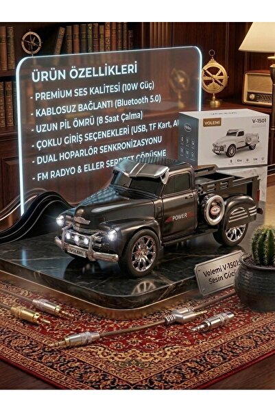 Genel Markalar Şarjlı Nostaljik Çalar Kamyon Bluetooth Fm Radyo Tf Mp3