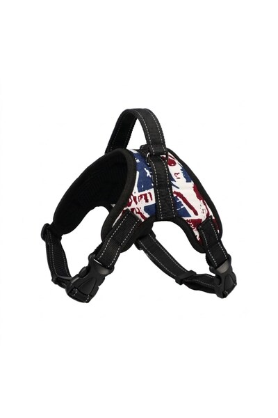 mucize British Flag Patterned Ergonomic Dog Chest Harness
