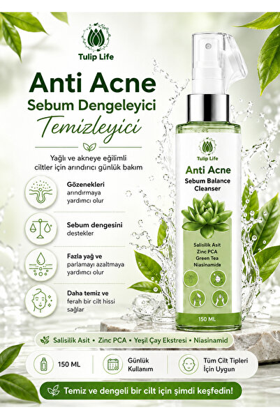 Tuliplifeoffical Anti Acne Sebum Dengeleyici Temizleyici 150 ml – Salisilik A...