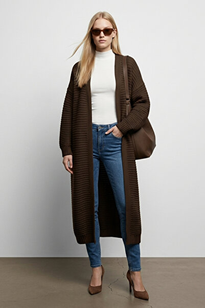Şiir Tekstil Narje Soft Textured Comfortable Fit Low Long Sleeve Knitwear Wom...