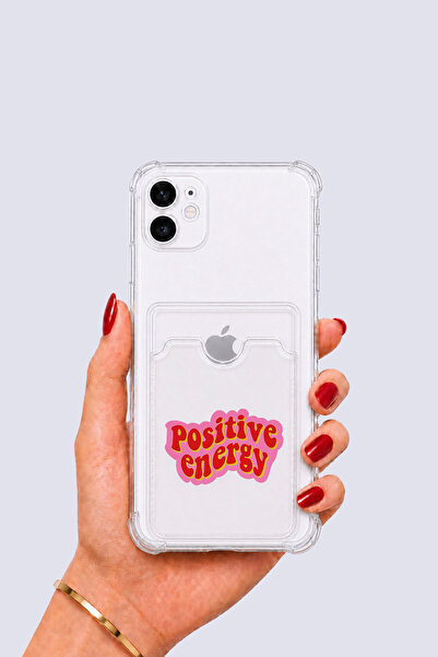 iPhone 12 Kartlıklı Pozitif Enerji Desenli Kılıf - VERAH17517-4963