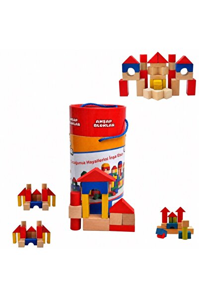 mybedesten Toizuu Wooden Blocks with Bucket 60 Pieces