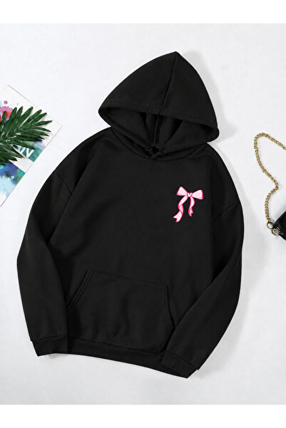 dont quıt Black Hooded Sweatshirt Kurdale Pink