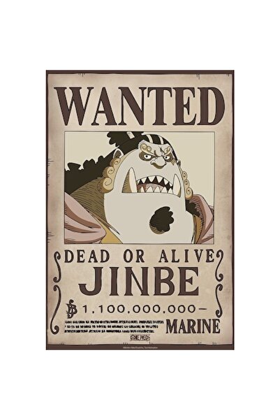 GB EYE One Piece Poster, Wanted Jinbe Wano - Chibi, Brown, 38 x 52 cm