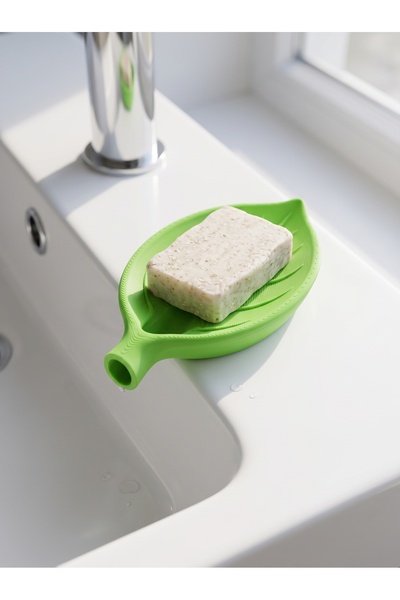 Fulmin Modern Leaf Soap Dish / 15 cm / Decorative Design with Water Drainage ...