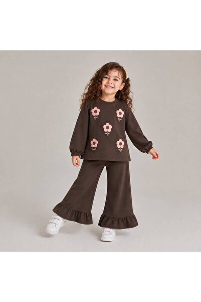 OZZY KİDS Girl's Flower Embroidered Suit