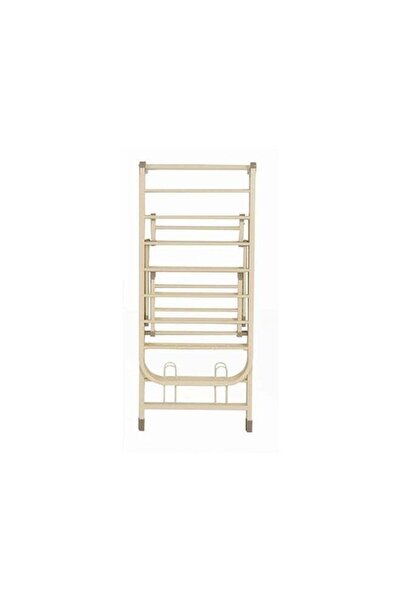 Generic Clothes Drying Stand, 3-Tier Adjustable Clothes Drying Rack, Movable Carbon Steel Drying Rack for Indoor & Outdoor Use (Milky white, 101*45*180cm)