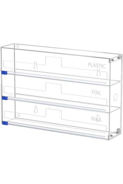 GENERAL Roll Dispenser, Acrylic Foil Dispenser with Slide Cutter and Stickers...